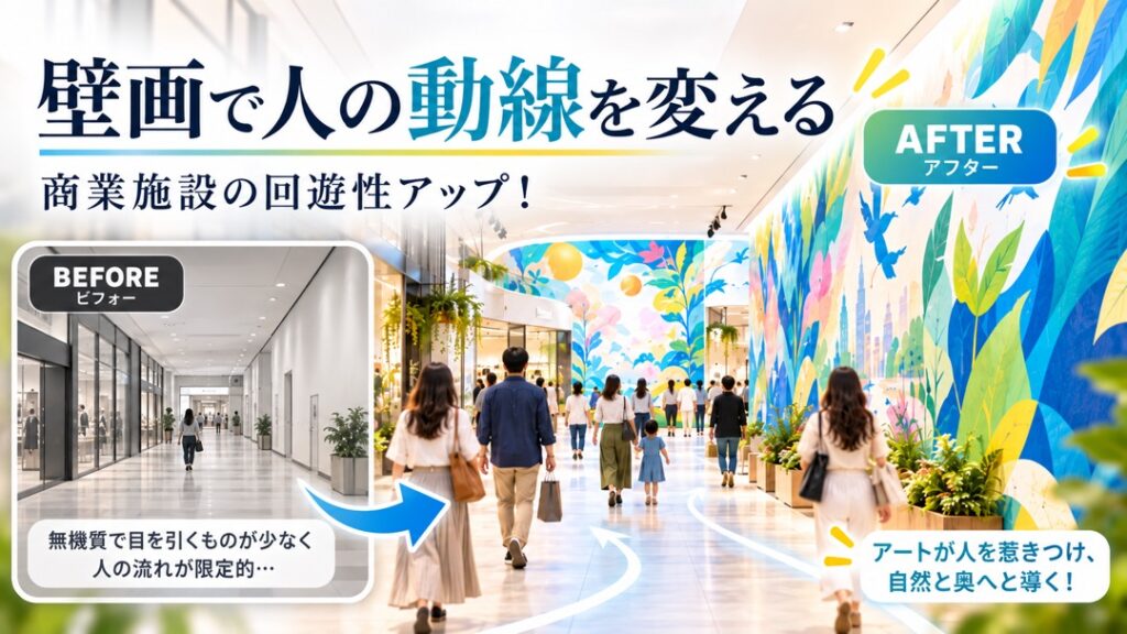 壁画で人の動線を変える