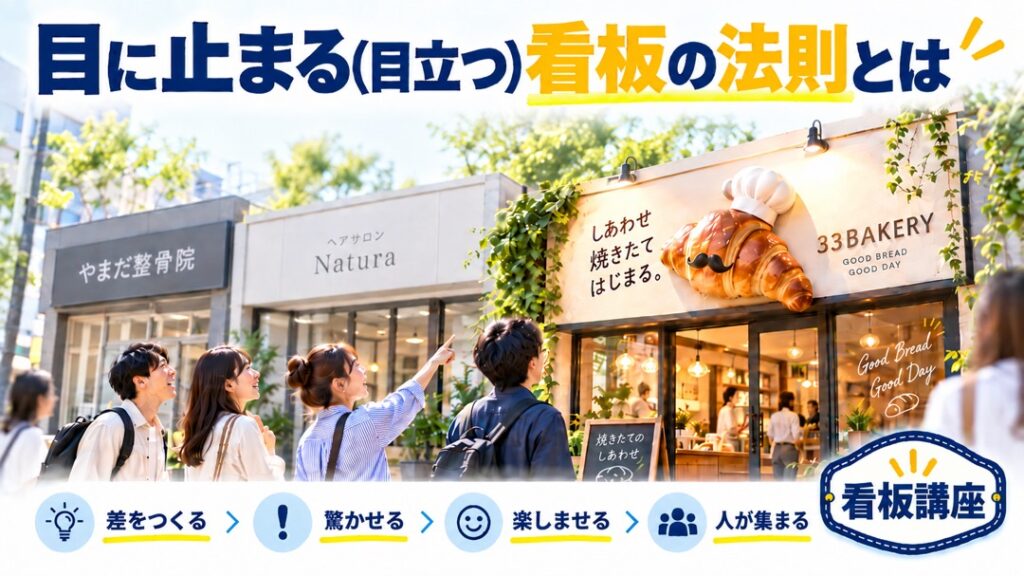 目に止まる(目立つ)看板の法則とは