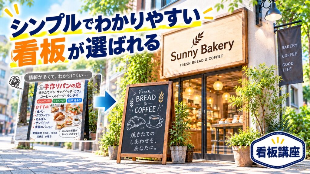 シンプルでわかりやすい看板が選ばれる