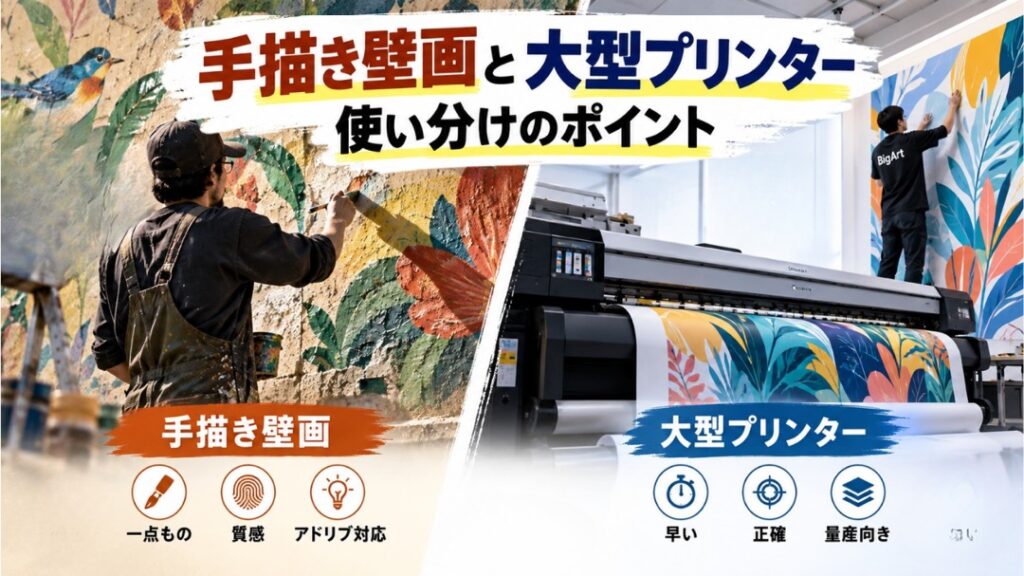 手描き壁画と大型プリンターの使い分けのポイント