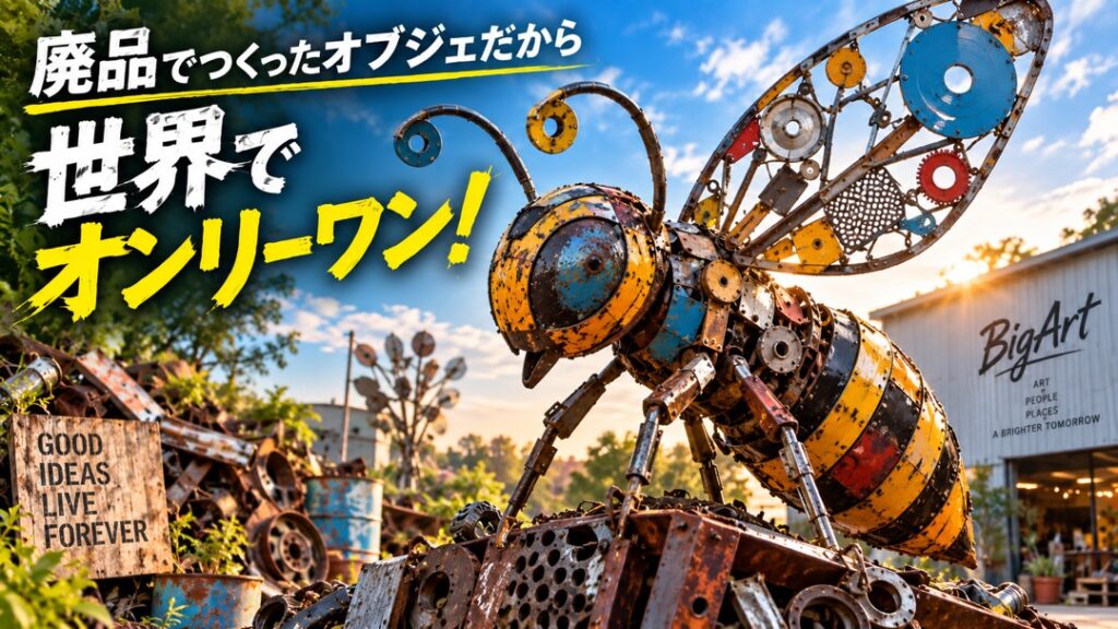 廃品でつくったオブジェだから世界でオンリーワン！