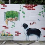 動物病院　ブロック塀　壁画